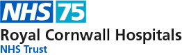 Logo: Royal Cornwall Hospitals NHS Trust with seventy fifth anniversary mark